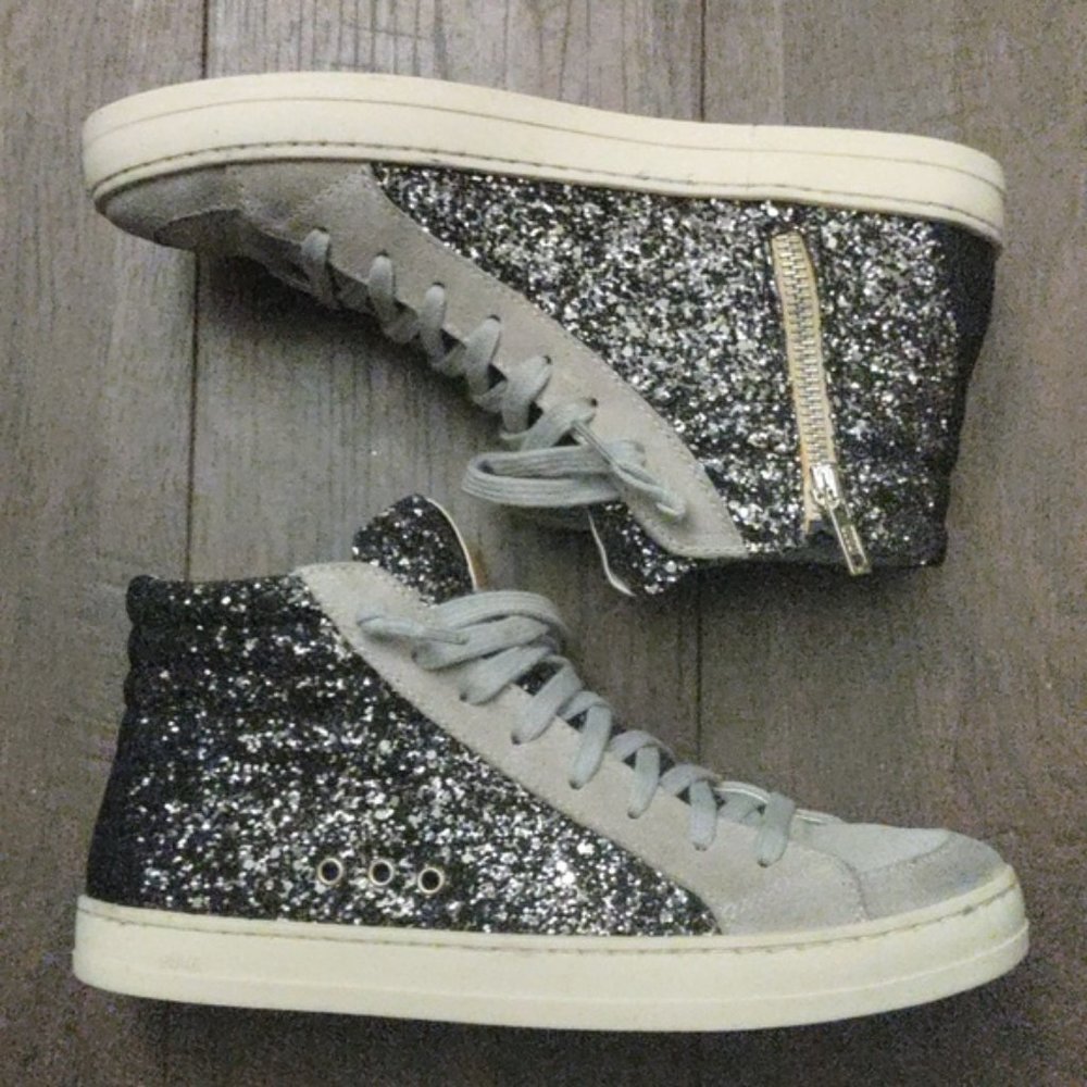 ❌ SOLD ❌ P448 Glitter High Top Sneakers / Mid Top Sneakers - Picture 5 of 14